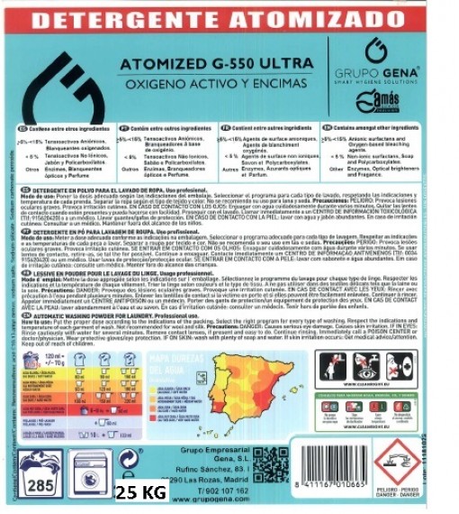 DETERGENTE LAVADORA EN POLVO ULTRA G-550 (25 KG)