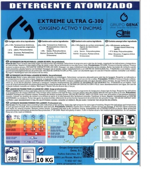 DETERGENTE LAVADORA EN POLVO ULTRA G-300 CLÁSICO (10 KG)