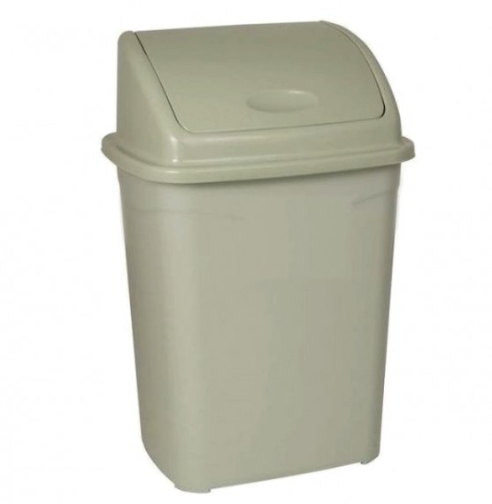 PAPELERA BASCULANTE GRIS CLARO PVC 25Lts (13000182)