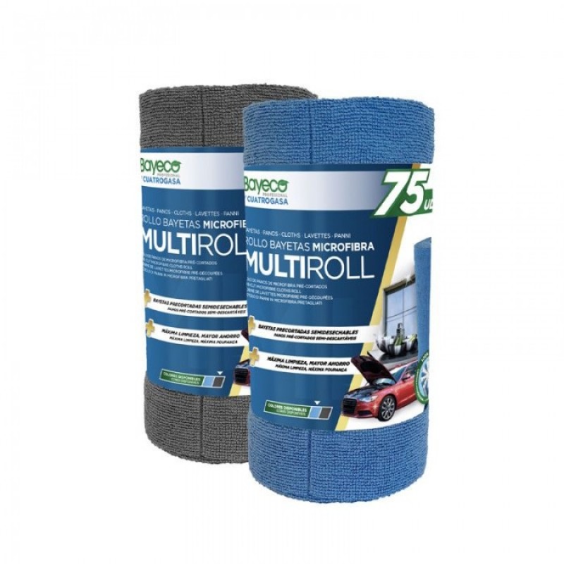 MULTIROLLO de 75 BAYETAS MICROFIBRA  28x27