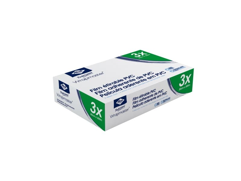 CAJA DE 3 ROLLOS DE FILM DE 30X300 MTS  WRAPMASTER ALBAL
