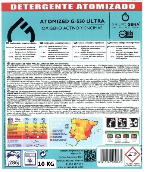 DETERGENTE LAVADORA EN POLVO ULTRA G-550 (10 KG)