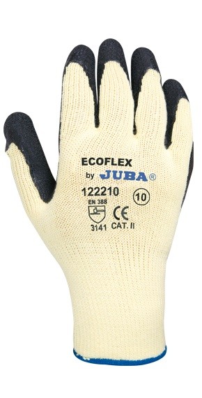 B122210 GUANTE JUBA ECO-FLEX PALMA LATEX NEGRO