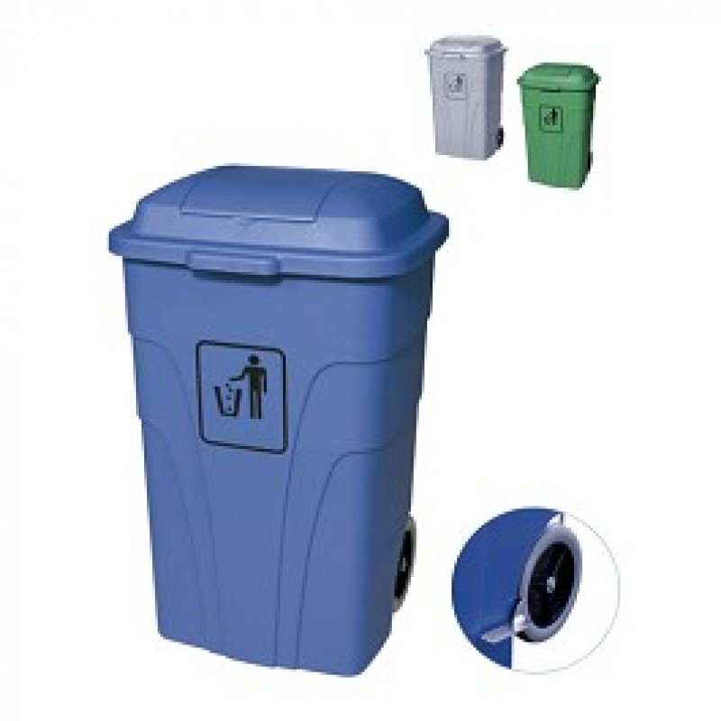 CONTENEDOR BASURA 240 LITROS AZUL CON PEDAL