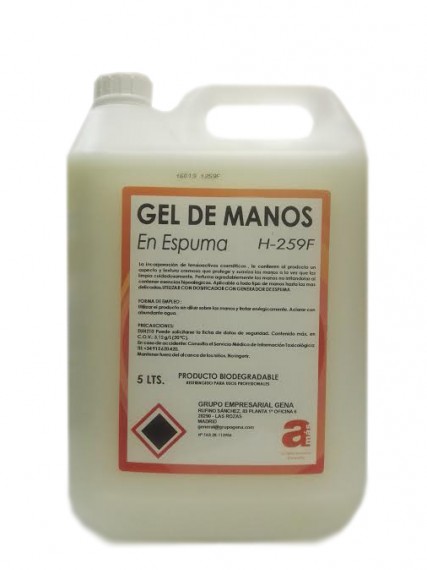 GEL DE MANOS EN ESPUMA AMAS H259F. (5 LT)