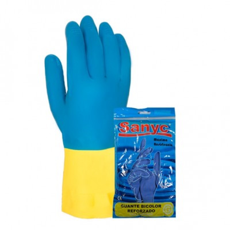 GUANTES DE LÁTEX AZUL AMARILLO