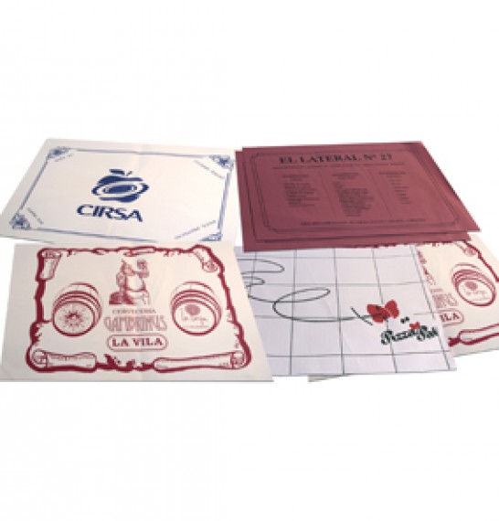 CAJA DE 1000 MANTELILLOS PERSONALIZADOS 2 COLORES 30x40