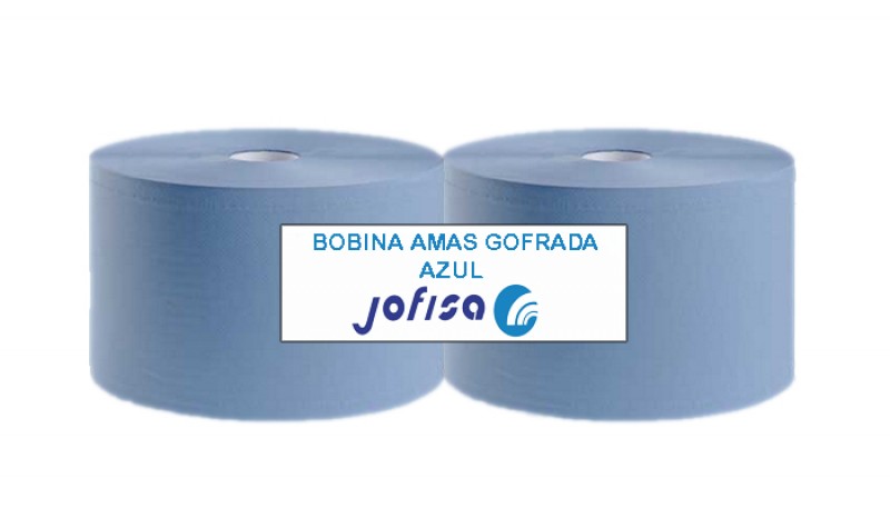 BOBINA PAPEL TALLER AZUL SECAMANOS INDUSTRIAL 3 KG.