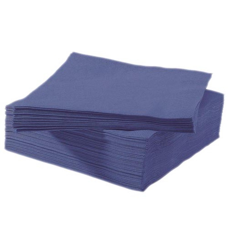 SERVILLETAS DE 40X40 2 CAPAS AZUL OSCURO. Caja de 48 paquetes de 50 servilletas.